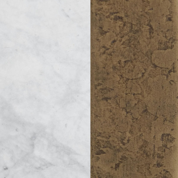 Chiseled White Marble Martini Table