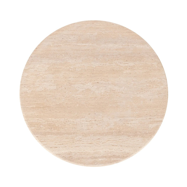 36” Travertine & Gold Iron Dining Table