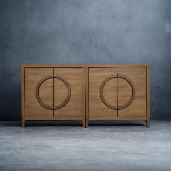 2 Door Bunching Cabinet-Oak