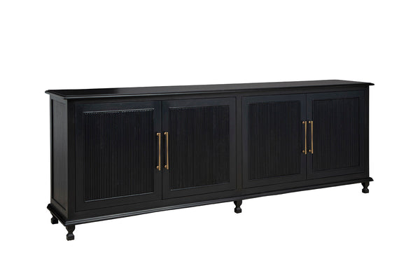 Solid Black Mahogany 4 Door Sideboard