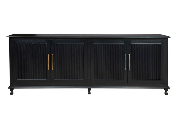 Solid Black Mahogany 4 Door Sideboard
