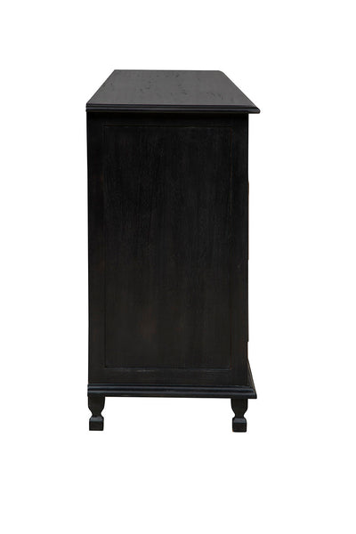 Solid Black Mahogany 4 Door Sideboard