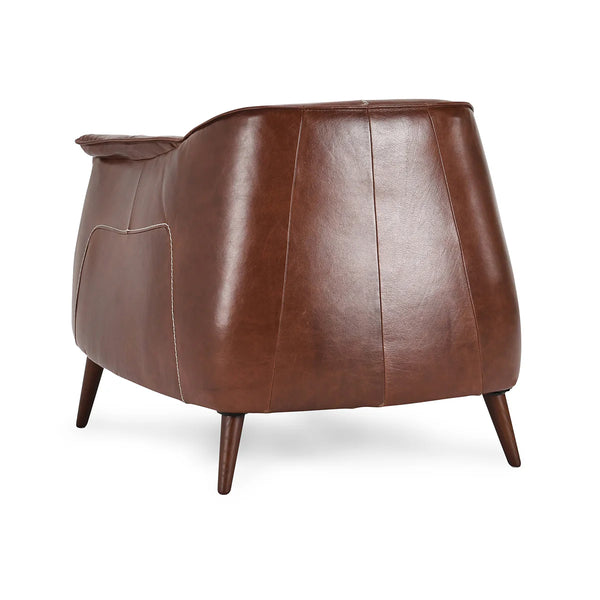 Mid-century Style Brown Leather Chair