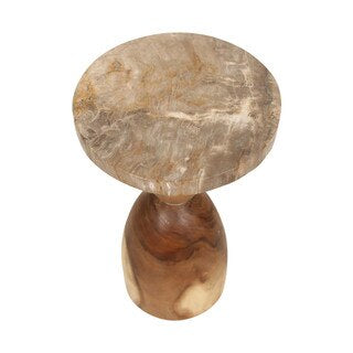 Petrified Wood & Munggur Wood Table Natural
