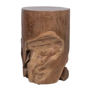 Solid Teak Burl Stool/Table