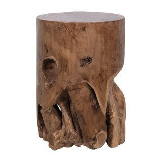 Solid Teak Burl Stool/Table