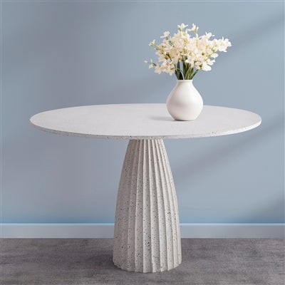 47” Textured White Aluminum Table