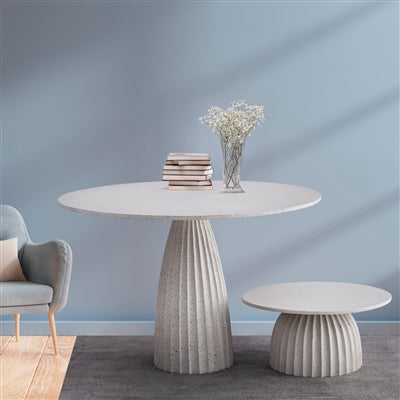 47” Textured White Aluminum Table