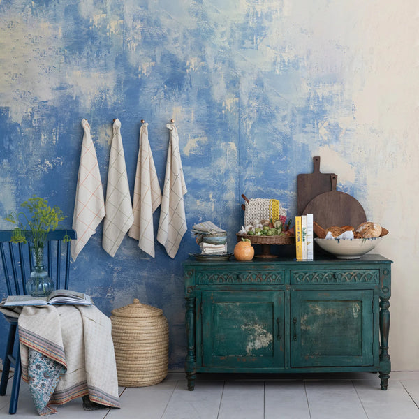 Hand-Painted Carved Vintage Cabinet