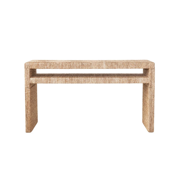 Hand-Woven Water Hyacinth & Acacia Console