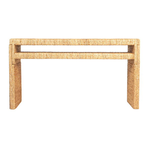 Hand-Woven Water Hyacinth & Acacia Console