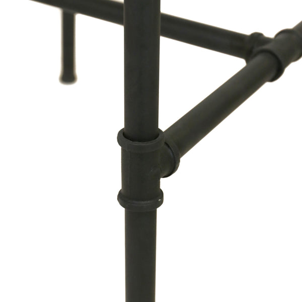 Brown Leather & Iron Barstool