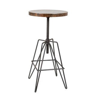 Iron & Wood Adjustable Stool
