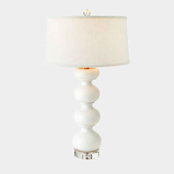 White Ceramic Stacked Bulb Table Lamp