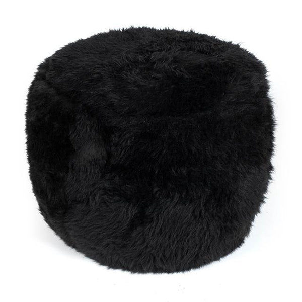 Black Sheepskin Tub Ottoman