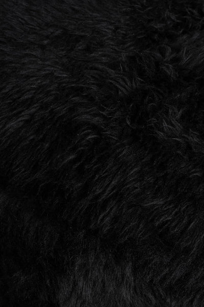 Black Sheepskin Tub Ottoman