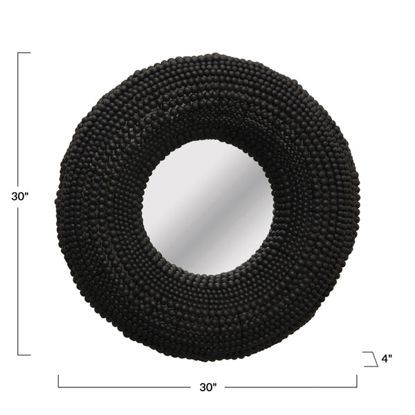 Black Mango Beaded Mirror