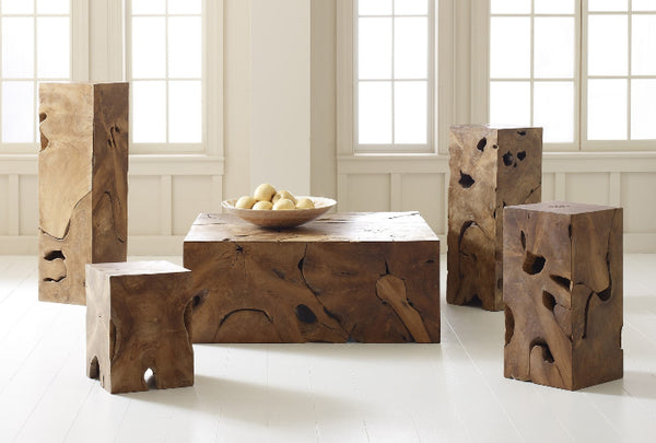 Teak Slice Rectangular Coffee Table