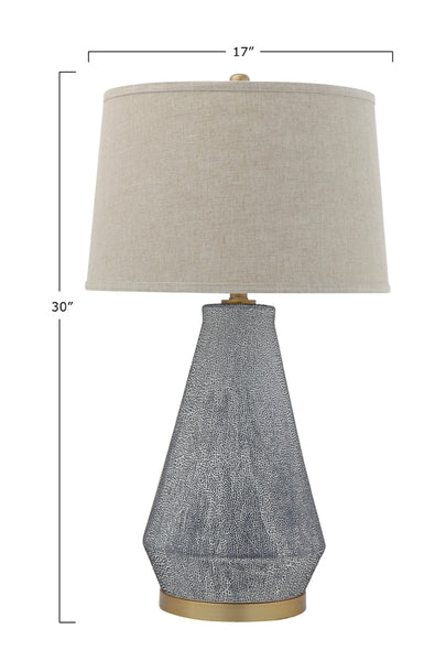 Blue Glazed Table Lamp