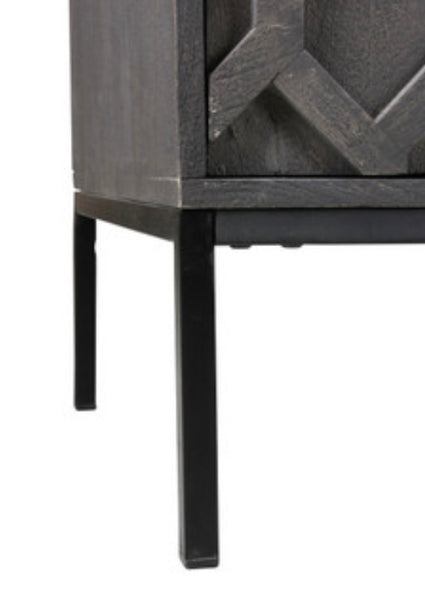 Raised Honeycomb 4 Door Cabinet