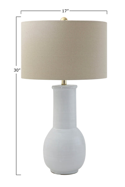 White Terra-cotta Table Lamp