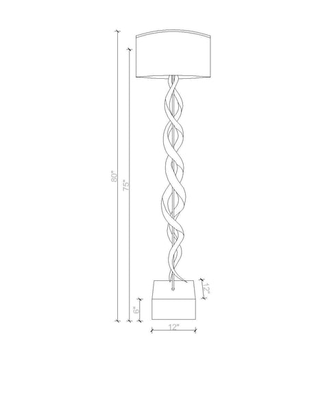 Natural Kudu Horn Double Twist Floor Lamp