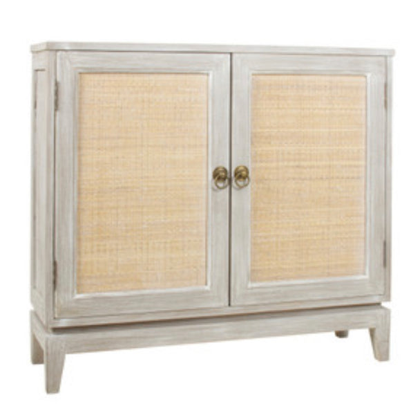 Teakwood & Cane White Cabinet