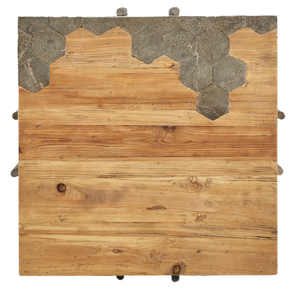 Bluestone & Reclaimed Pine End Table