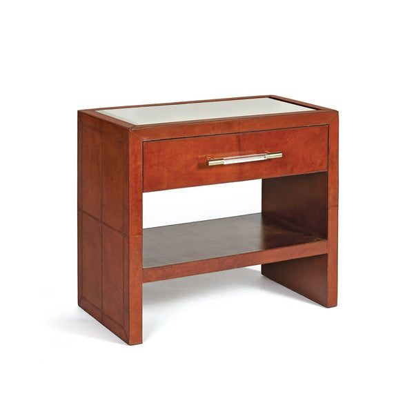 Leather & Marble Side Table