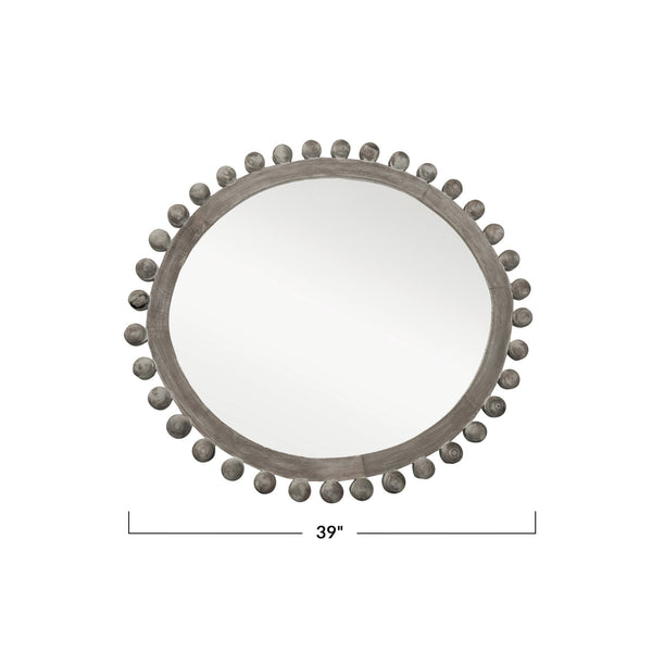 39” Blackwashed Mango Wood Mirror