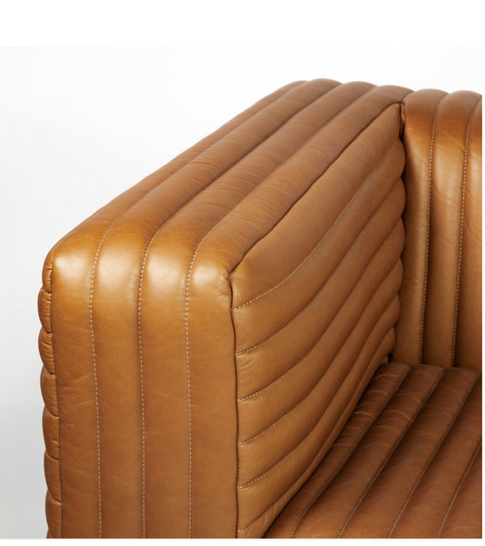 Cognac Top Grain Leather Sofa