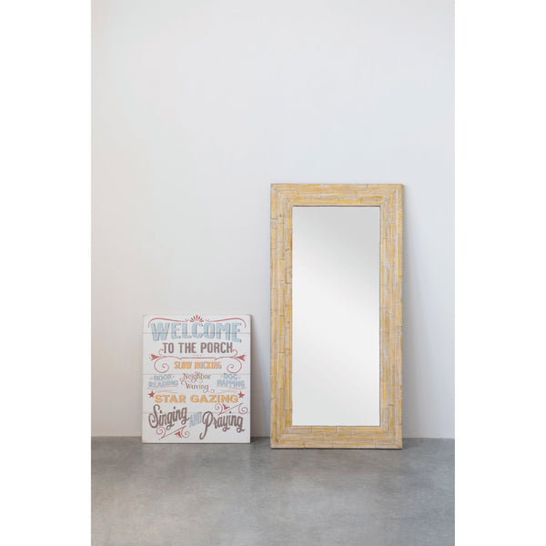 Wood Ruler Framed Mirror