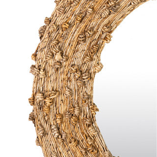 35” Knotted Natural Fiber Mirror