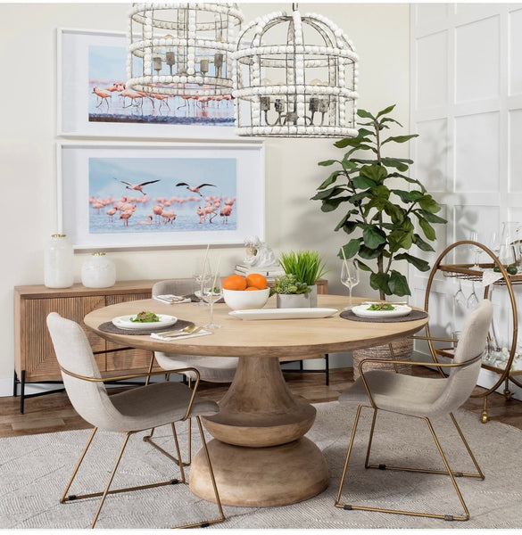 60” Blonde Solid Wood Table
