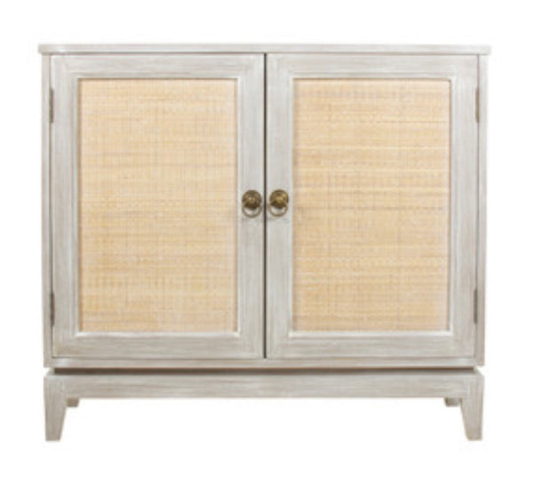 Teakwood & Cane White Cabinet