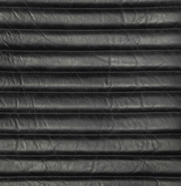 Black Leather & Wood Arm Chair