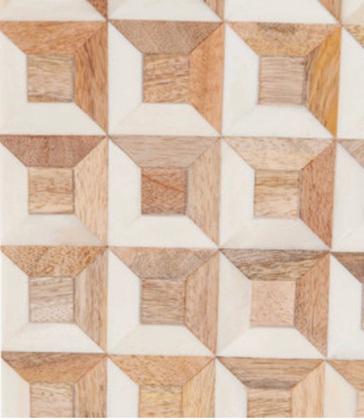 3D Pattern Bone & Wood Stool