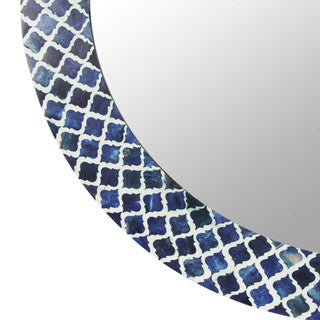 29” Blue Bone Inlay Mirror