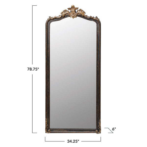 Distressed Black Gold Mirror