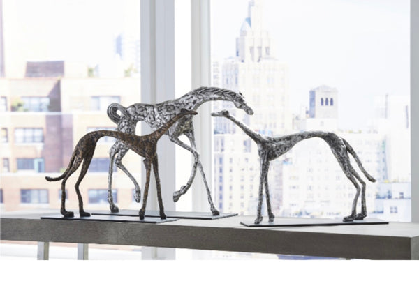 Greyhound Sculpture Silver Leaf