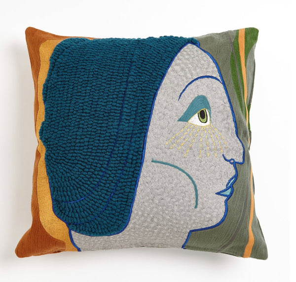 Frau Heidi Pillow Hand Embroidered