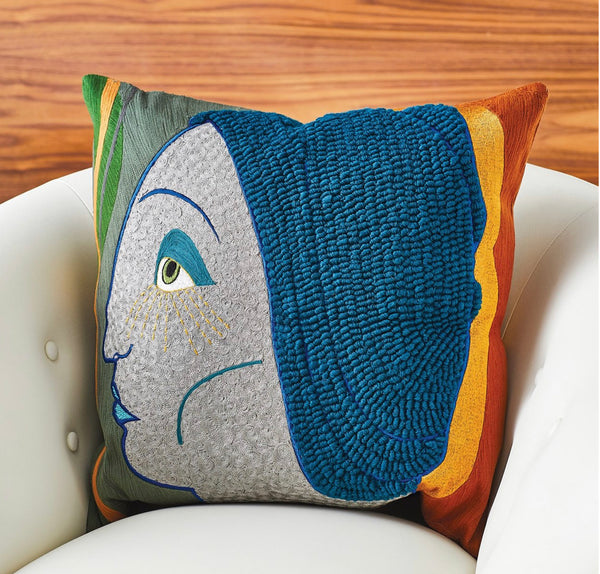 Frau Heidi Pillow Hand Embroidered