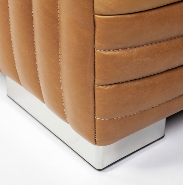 Cognac Top Grain Leather Sofa
