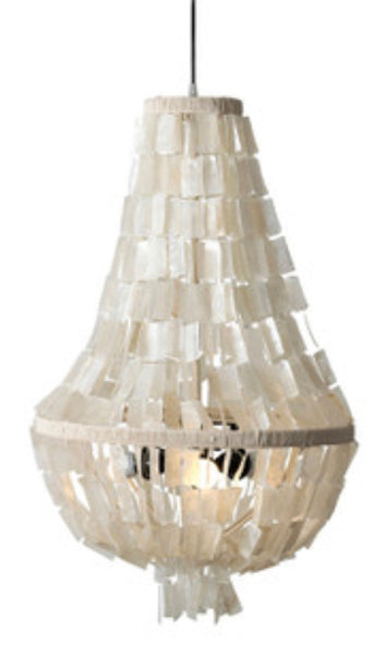 White Capiz Shell Teardrop Chandelier