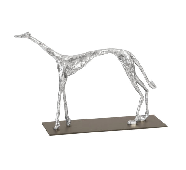 Greyhound Sculpture Silver Leaf