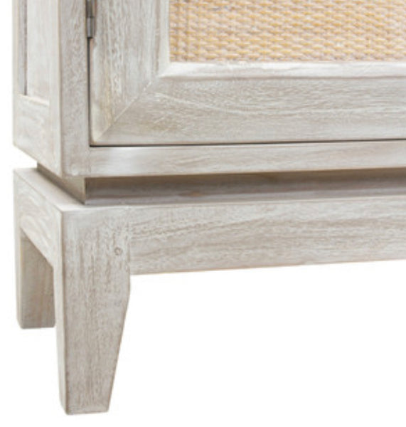 Teakwood & Cane White Cabinet