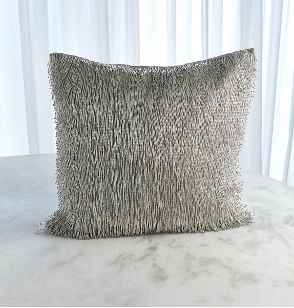 Hand Beaded Fringe Pillow