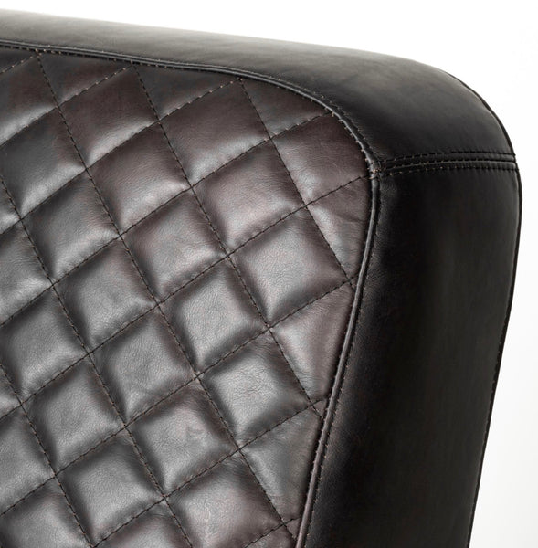 Black Leather Diamond Pattern Chair
