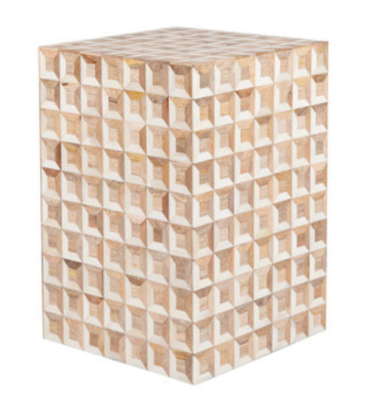 3D Pattern Bone & Wood Stool