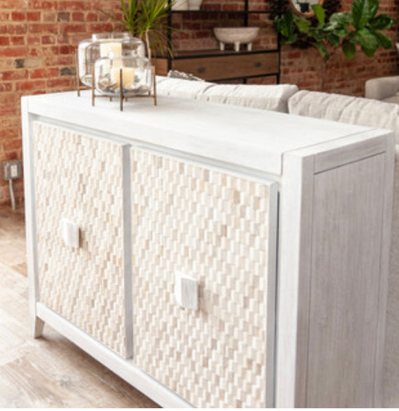 White Wood 2 Door Sideboard